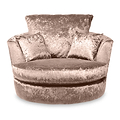 Tamara Mink Crushed Velvet Swivel Armchair