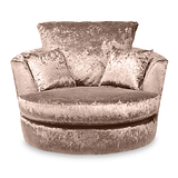 Tamara Mink Crushed Velvet Swivel Armchair