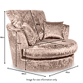 Tamara Mink Crushed Velvet Swivel Chair dimensions