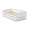 Snooze White Wooden Bed Frame with closed Trundle 