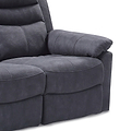 Conway Charcoal 2 Seater Recliner Sofa - Close up of  arm rest