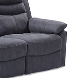 Conway Charcoal 2 Seater Recliner Sofa - Close up of  arm rest