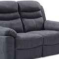 Conway Charcoal 2 Seater Recliner Sofa - Close up of  seating cushions