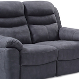 Conway Charcoal 2 Seater Recliner Sofa - Close up of  seating cushions