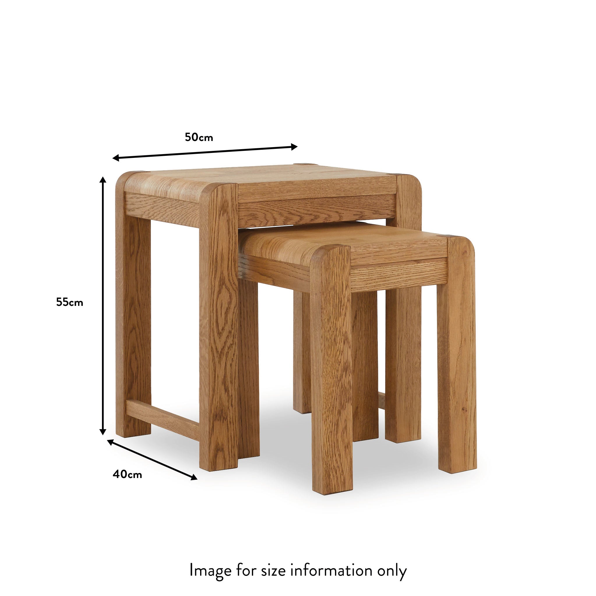 Harvey Chunky Oak Wooden Nest of Tables | Roseland