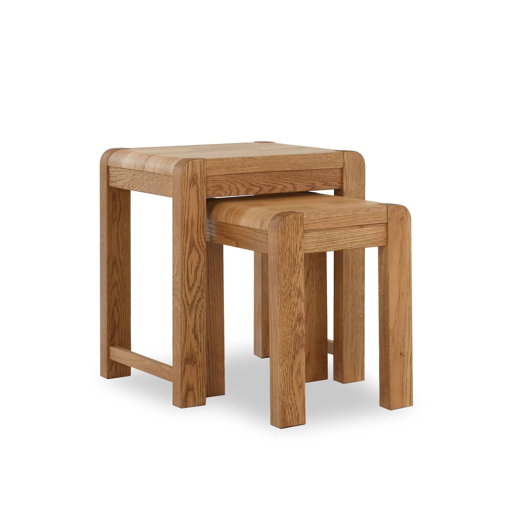 Harvey Chunky Oak Wooden Nest of Tables | Roseland