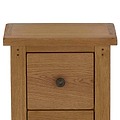 Broadway Oak Narrow Bedside Table - Close up of top of unit