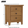 Broadway Oak Bedside Table size guide