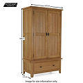 Size guide - Broadway Oak Double Wardrobe