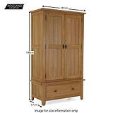 Size guide - Broadway Oak Double Wardrobe