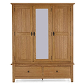 Broadway Oak Triple Wardrobe by Roseland Furniture