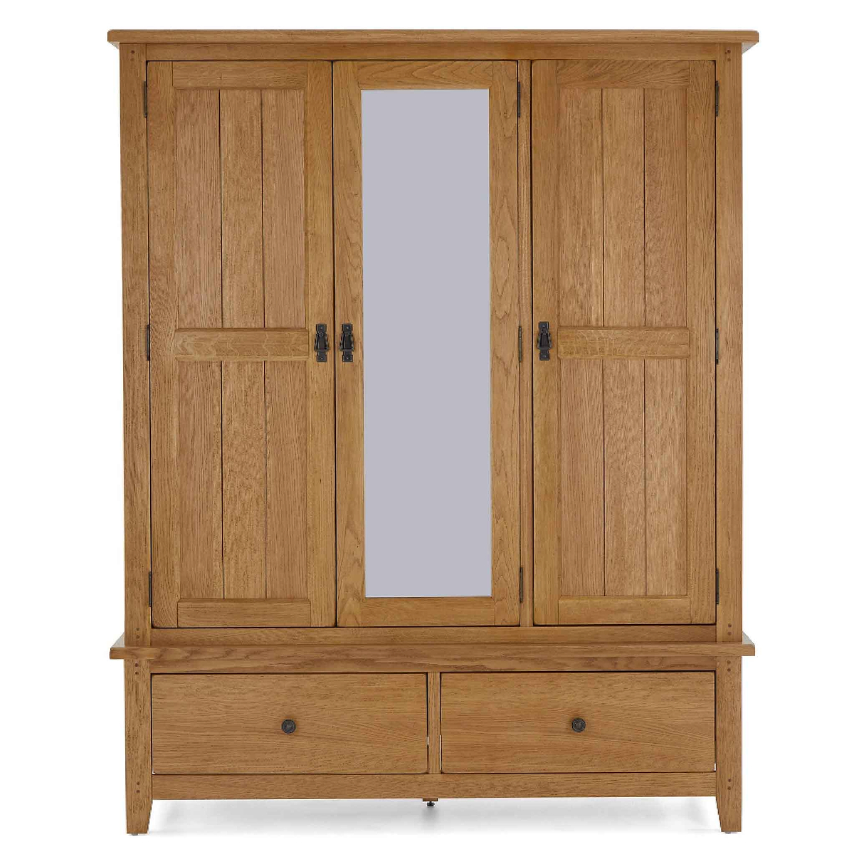 Broadway Oak Triple Wardrobe by Roseland Furniture
