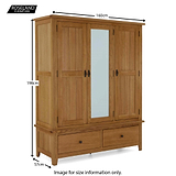Size Guide - Broadway Oak Triple Wardrobe