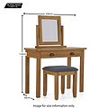 Size Guide - Broadway Oak Dressing Table Set