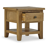 Broadway Oak Lamp Table with Stroage Drawer
