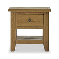Broadway Oak Sofa Lamp Side Table with Drawer