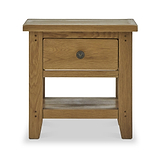 Broadway Oak Sofa Lamp Side Table with Drawer