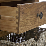 Broadway Oak Console Table with Baskets