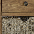 Broadway Oak Console Table with Baskets