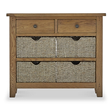 Broadway Oak Console Table with Baskets