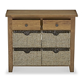 Broadway Oak Console Table with Baskets