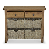 Broadway Oak Console Table with Baskets