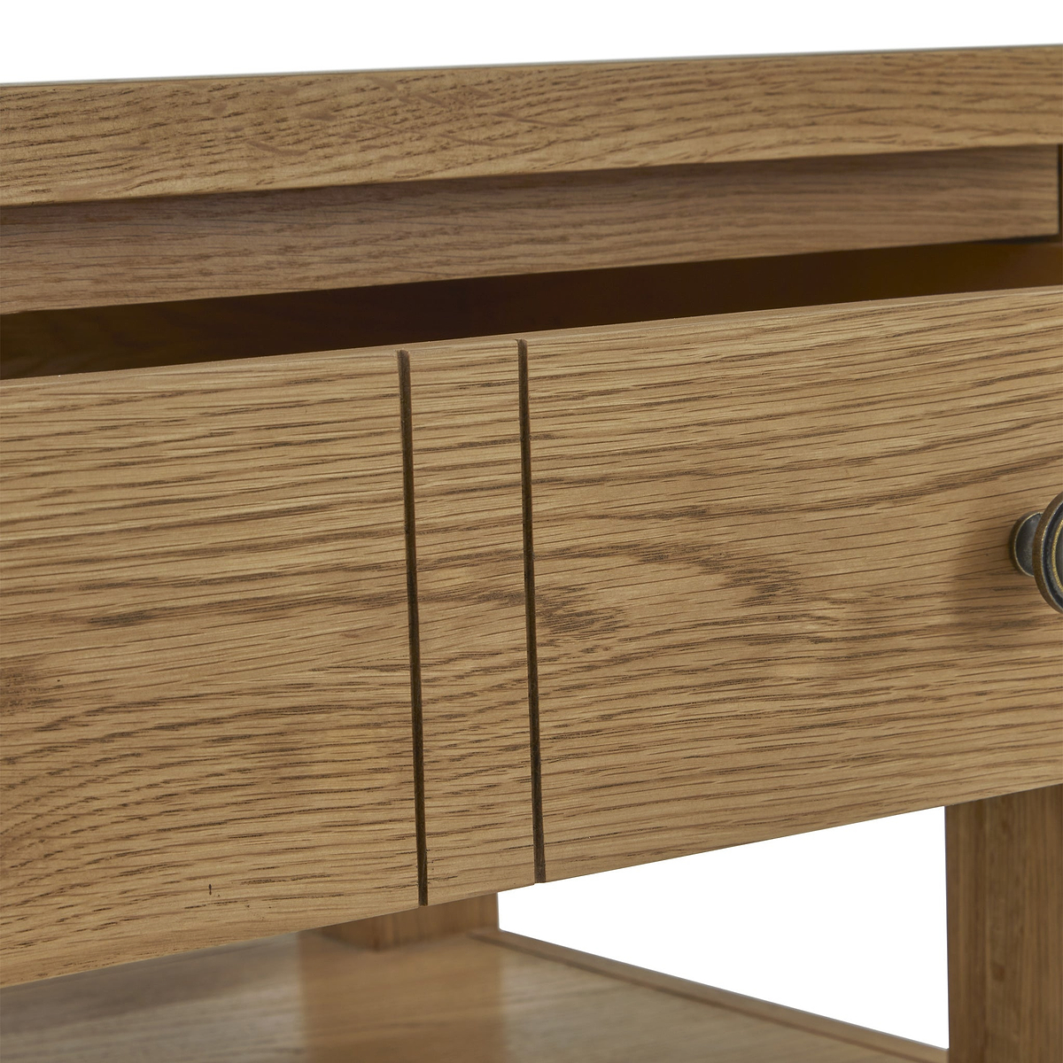 Broadway Oak Small Coffee Table by Roseland Furniture with two drawers and a lower shelf