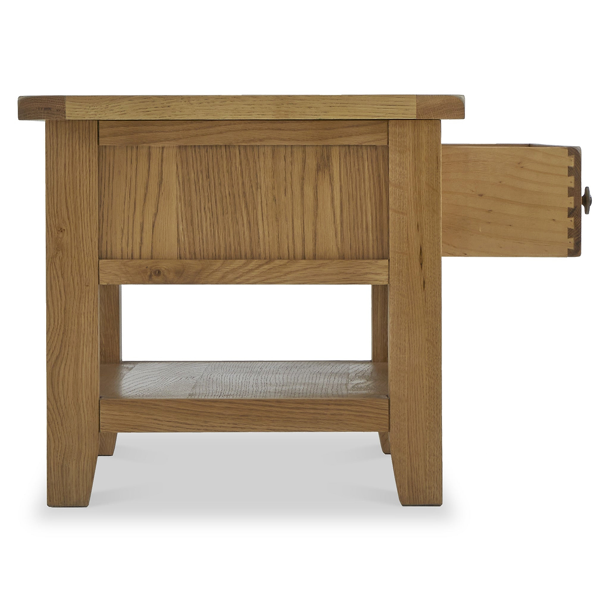 Broadway Oak Small Coffee Table by Roseland Furniture with two drawers and a lower shelf