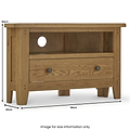 Broadway Oak Corner TV Unit with Drawer dimenions