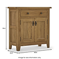 Broadway Oak Mini Sideboard Cabinet dimensions
