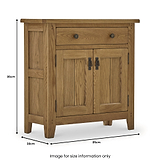 Broadway Oak Mini Sideboard Cabinet dimensions