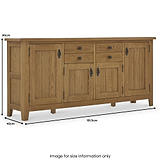 Broadway Oak Extra Large Sideboard Cabinet dimensions
