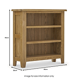 Broadway Oak Low Bookcase dimensions