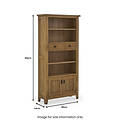 Broadway Oak Display Bookcase dimensions