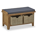 Broadway Oak Hallway Bench with Baskets