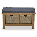 Broadway Oak Hallway Bench with Baskets