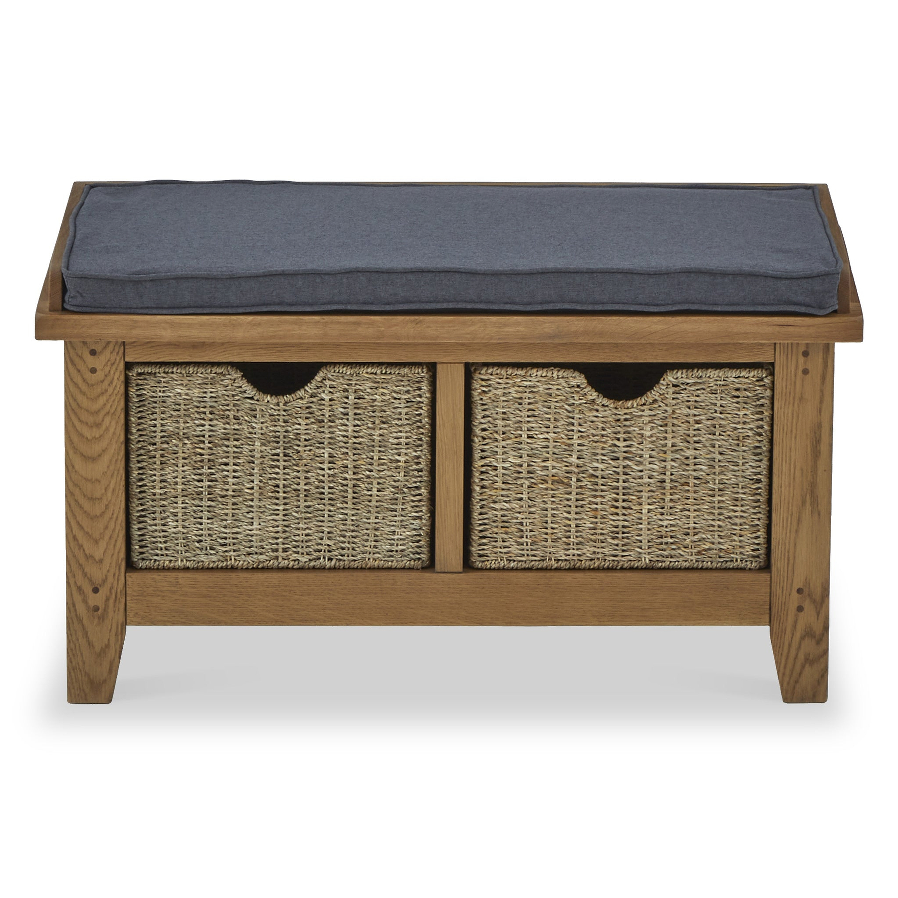 Broadway Oak Hallway Bench with Baskets