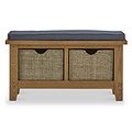 Broadway Oak Hallway Bench with Baskets