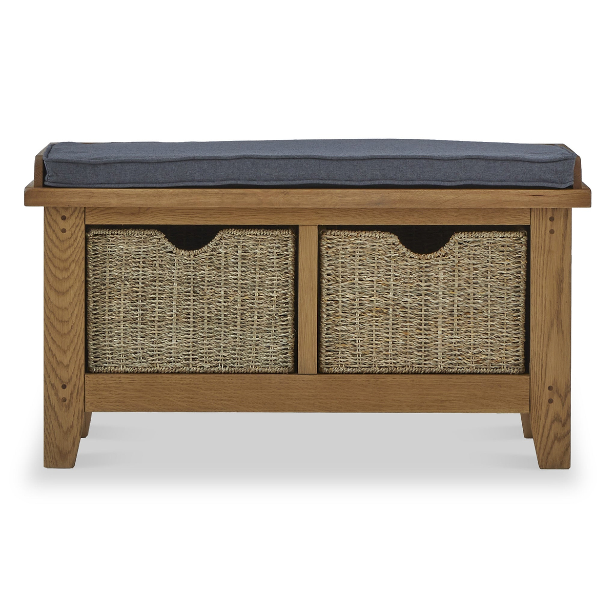 Broadway Oak Hallway Bench with Baskets