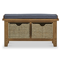 Broadway Oak Hallway Bench with Baskets