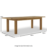 Broadway Oak Large Butterfly Extending Dining Table dimensions