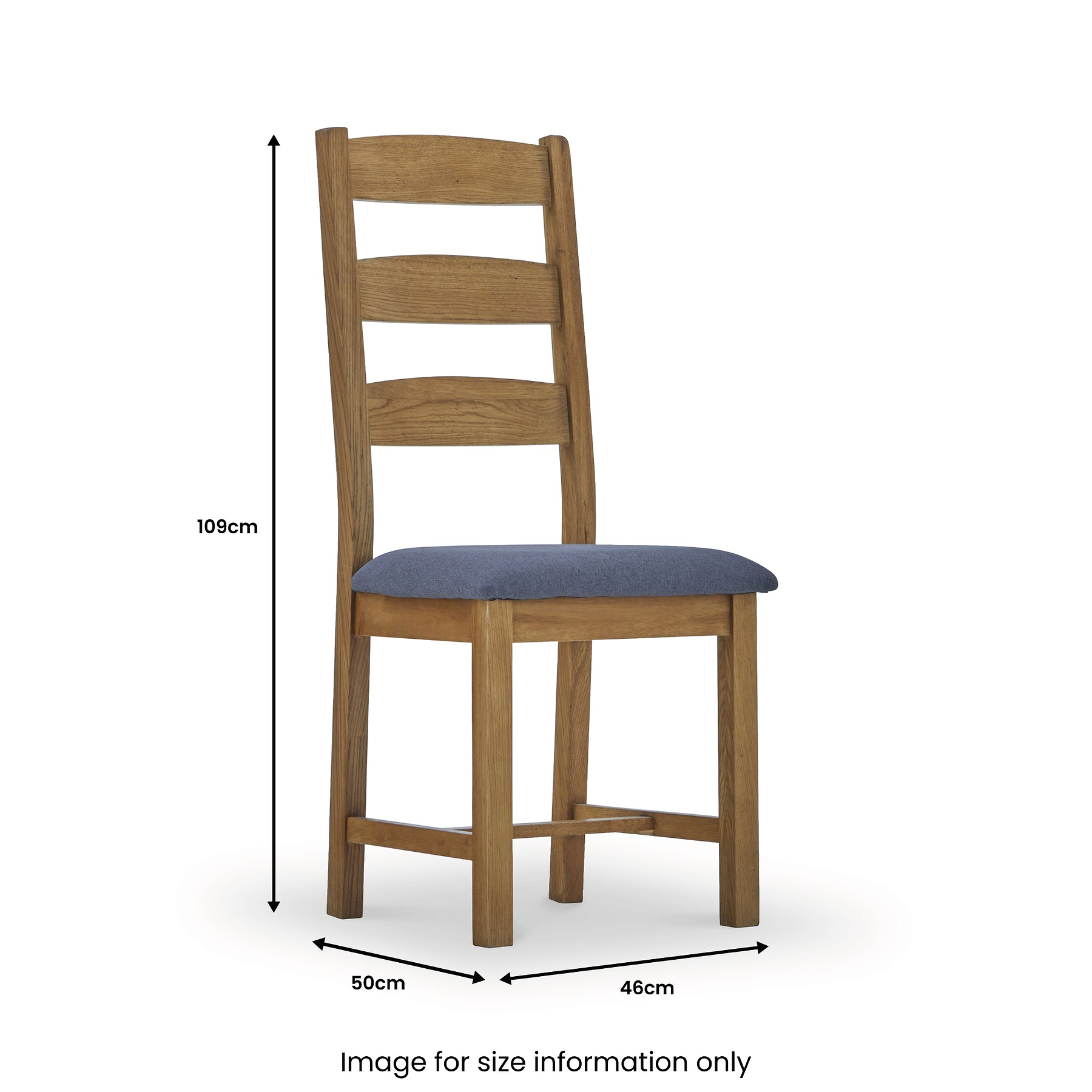 Broadway Oak Ladder Dining Chair dimensions