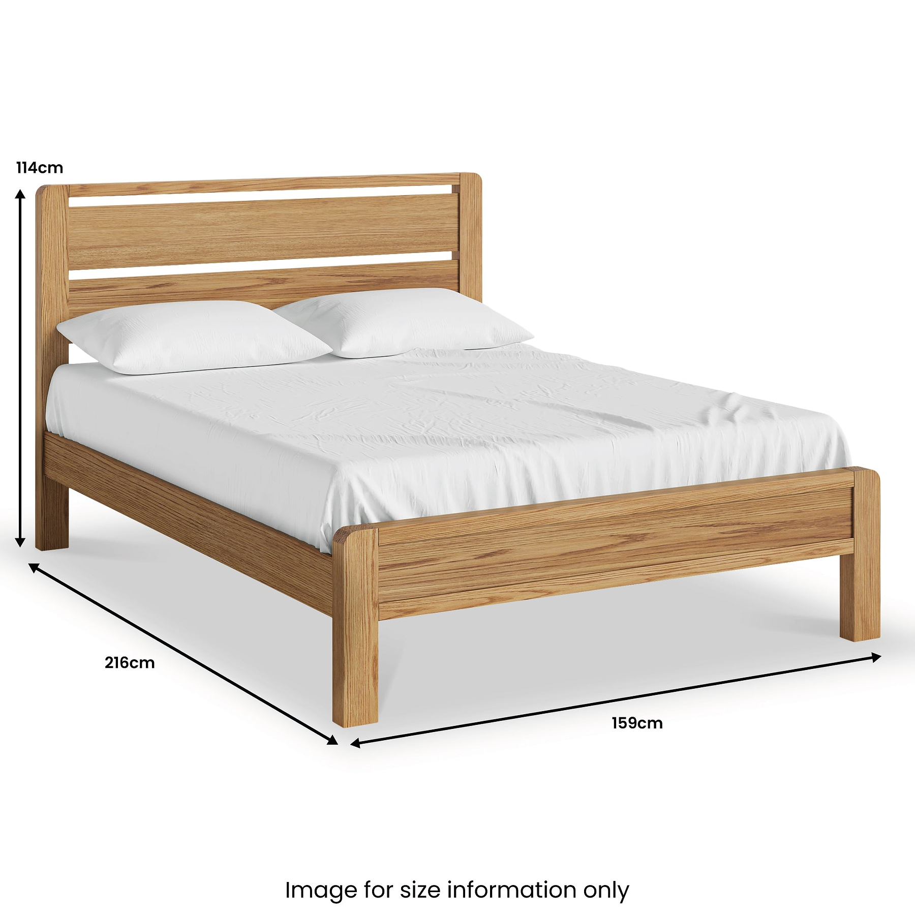 Harvey 5ft King Size Slatted Bed Frame dimensions