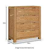 Harvey Oak 2 Over 3 Chest of Drawers dimensions