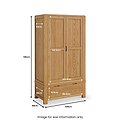 Harvey Oak Double Wardrobe dimensions