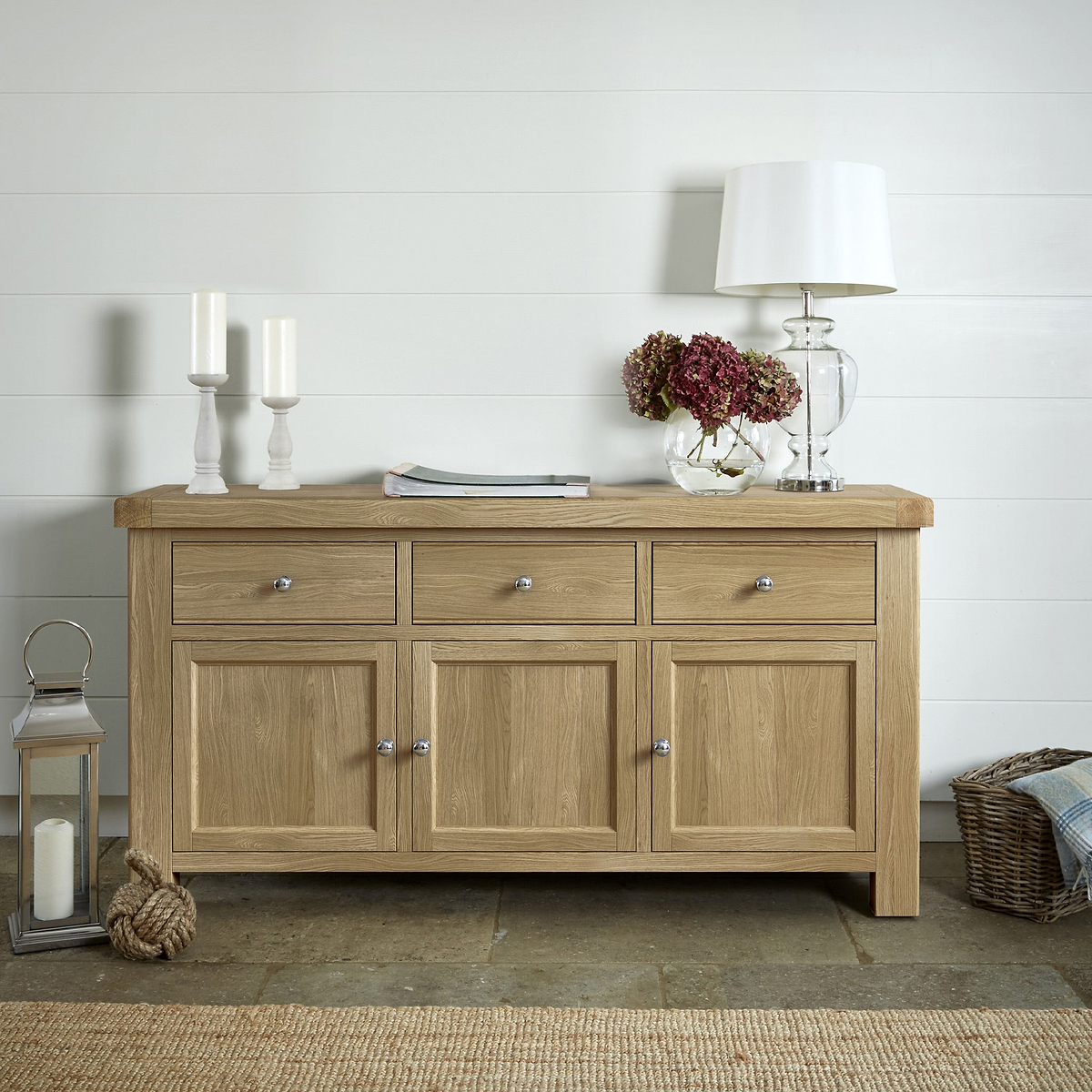 Portland Oak Large Sideboard for living room