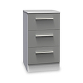 Blakely Grey and White 3 Drawer Bedside Cabinet from roseland