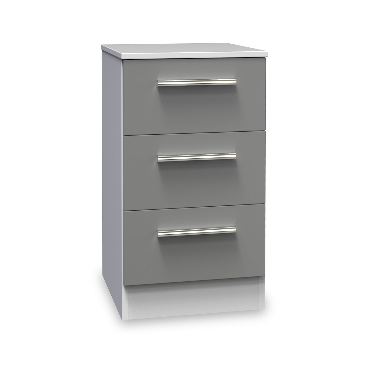 Blakely Grey and White 3 Drawer Bedside Cabinet from roseland