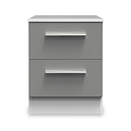 Blakely Grey and White 2 Drawer Bedside Cabinet