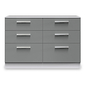Blakely Grey and White 6 Drawer Wide Chest